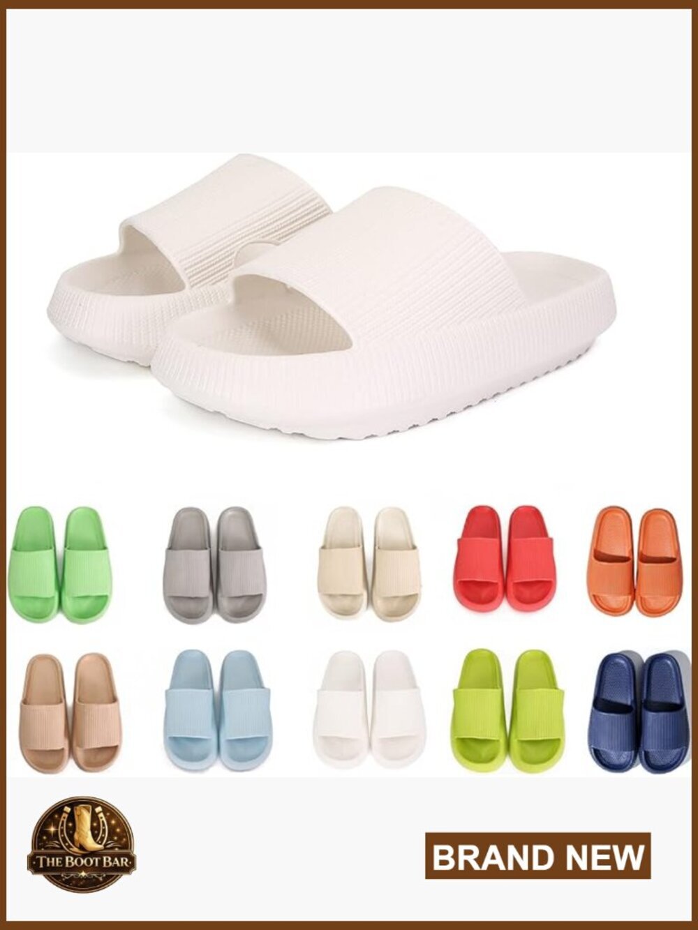 Unisex Cloud Slippers with Thick Cushioned Sole, Non-Slip, Indoor Outdoor